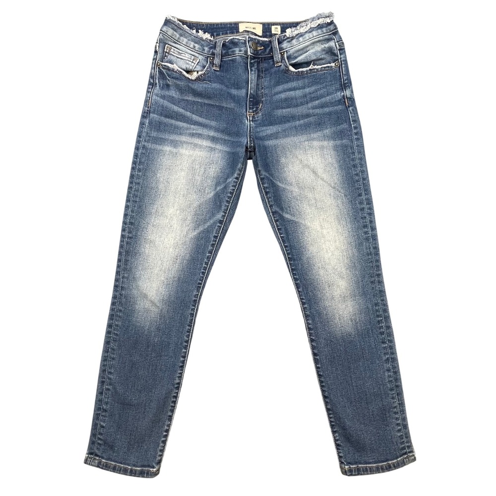 Miss Me Blue Skinny Jeans Distressed Raw Hem M1019SN Womens Size 28